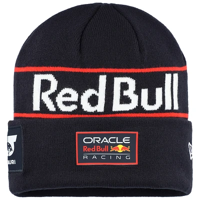 Men's New Era Max Verstappen Navy Red Bull Racing Replica Driver Cuff Knit Hat