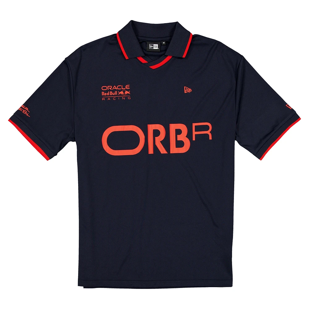 Men's New Era  Navy Red Bull Racing Graphic Collared Soccer Shirt