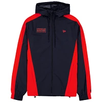 Men's New Era  Navy Red Bull Racing Lightweight Full-Zip Hooded Windbreaker