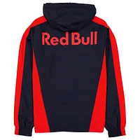 Men's New Era  Navy Red Bull Racing Lightweight Full-Zip Hooded Windbreaker