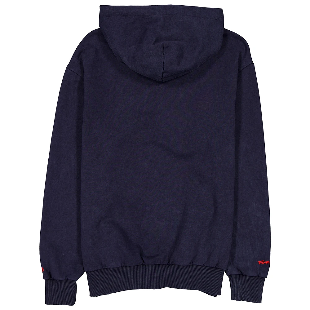 Men's New Era  Navy Red Bull Racing Oversized Full-Zip Hoodie