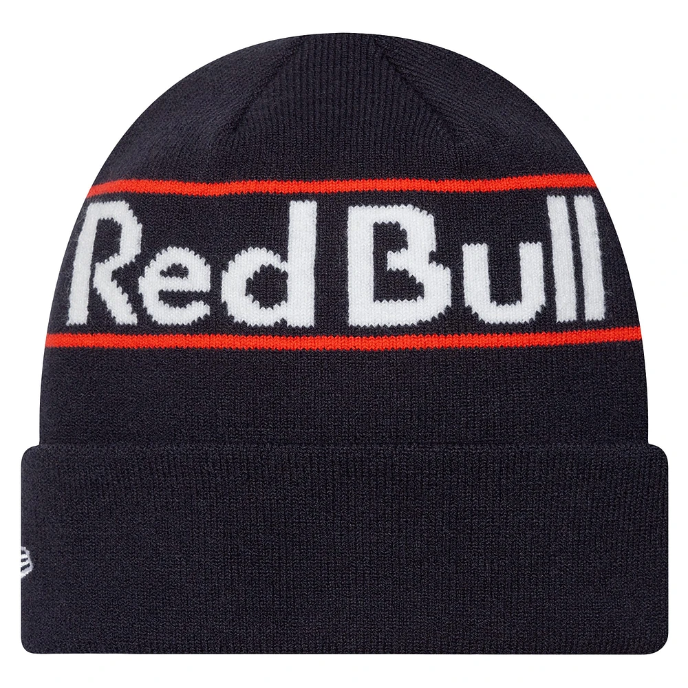 Men's New Era Navy Red Bull Racing Team Wordmark Cuffed Knit Hat
