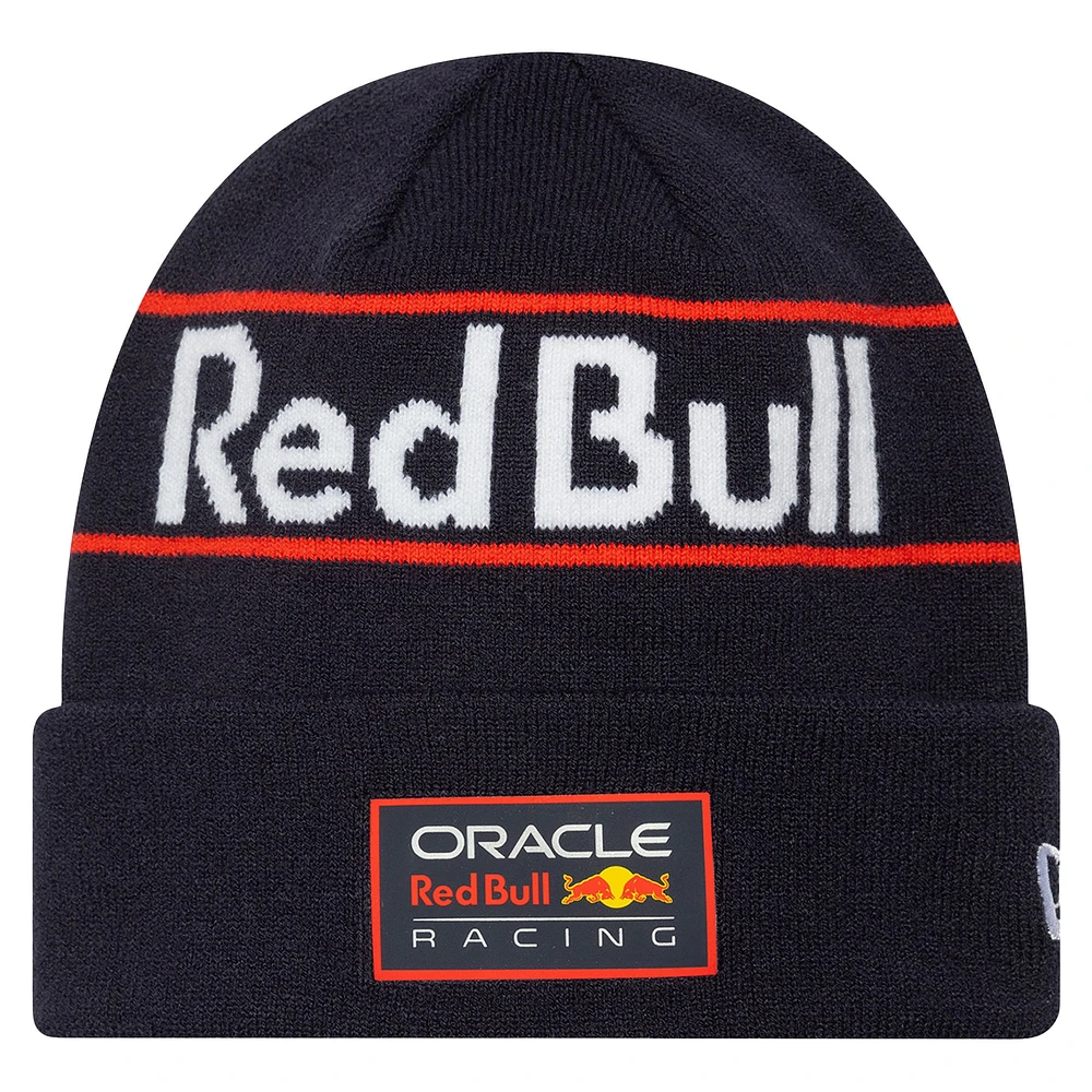 Men's New Era Navy Red Bull Racing Team Wordmark Cuffed Knit Hat