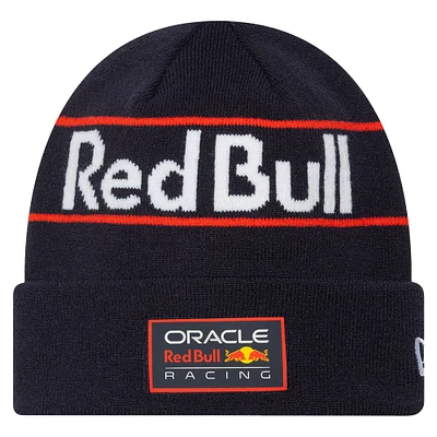 Men's New Era Navy Red Bull Racing Team Wordmark Cuffed Knit Hat