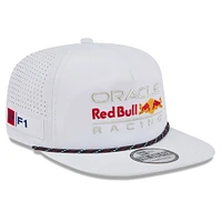 Men's New Era White Red Bull Racing Leisure Featherweight Perforated Rope Golfer Snapback Hat