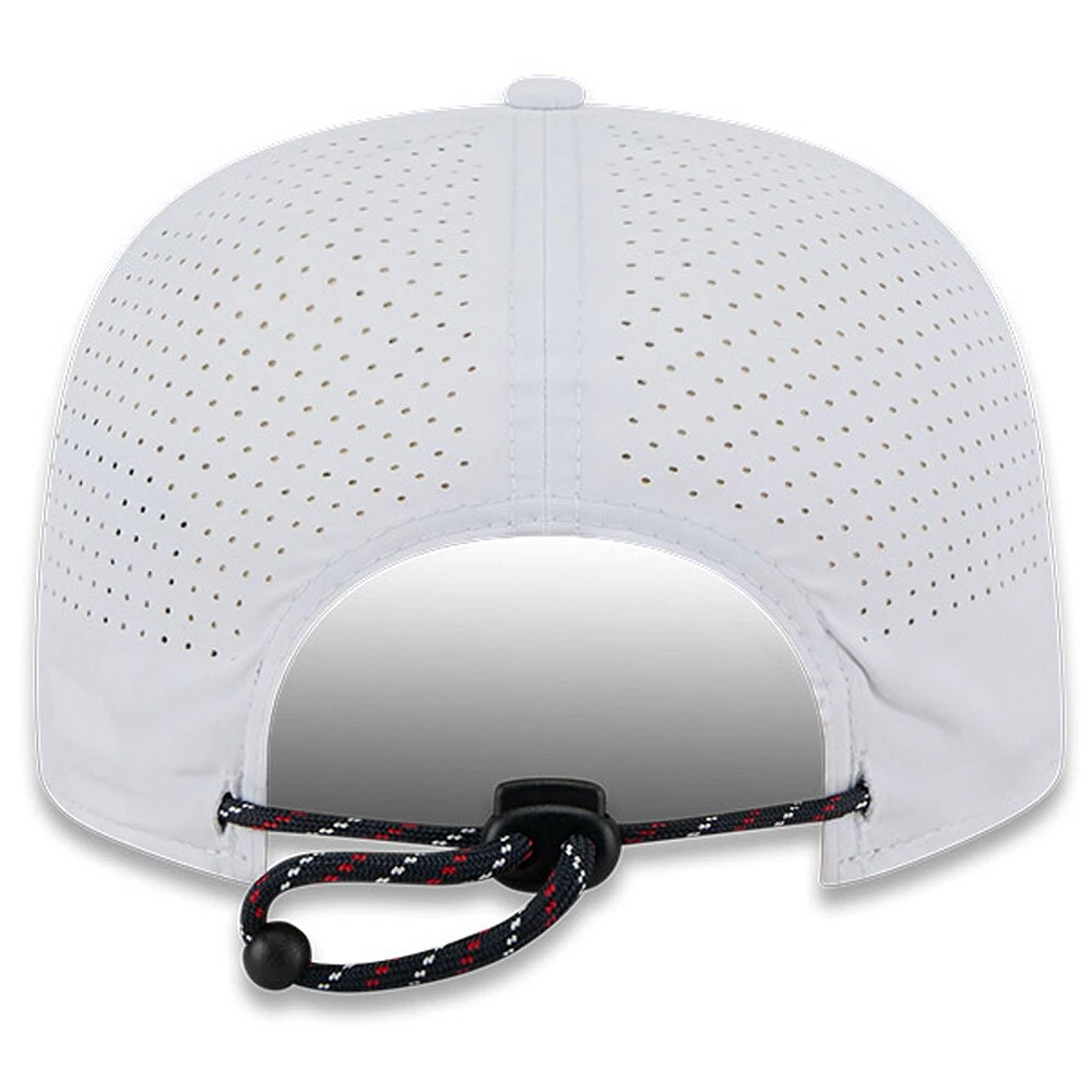 Men's New Era White Red Bull Racing Leisure Featherweight Perforated Rope Golfer Snapback Hat