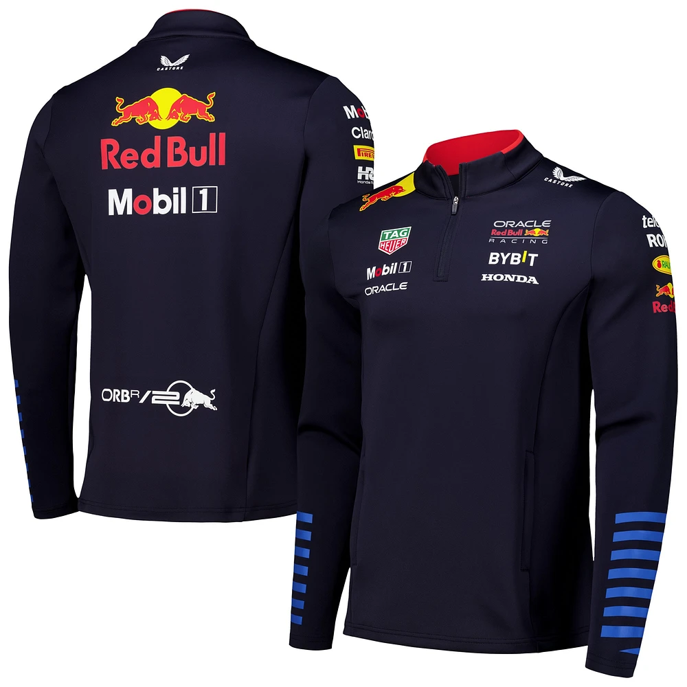 Unisex Castore Navy Red Bull Racing 2024 Team Quarter-Zip Jacket