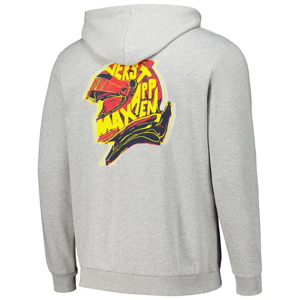 Unisex Max Verstappen Heather Gray Red Bull Racing Helmet Full-Zip Hoodie