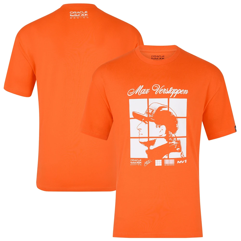 Unisex Max Verstappen Orange Red Bull Racing Driver Puzzle T-Shirt