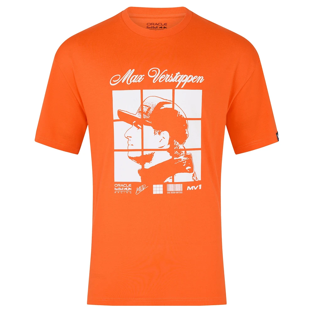 Unisex Max Verstappen Orange Red Bull Racing Driver Puzzle T-Shirt
