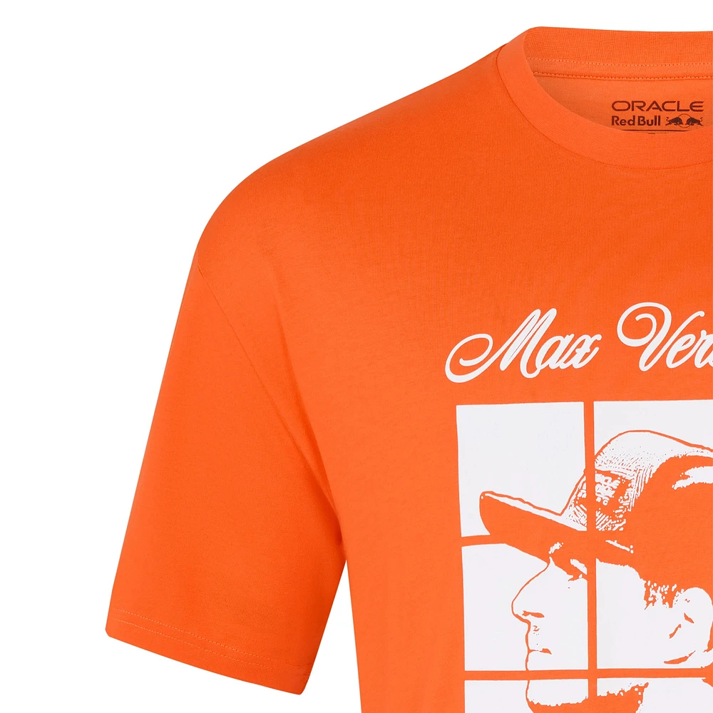 Unisex Max Verstappen Orange Red Bull Racing Driver Puzzle T-Shirt
