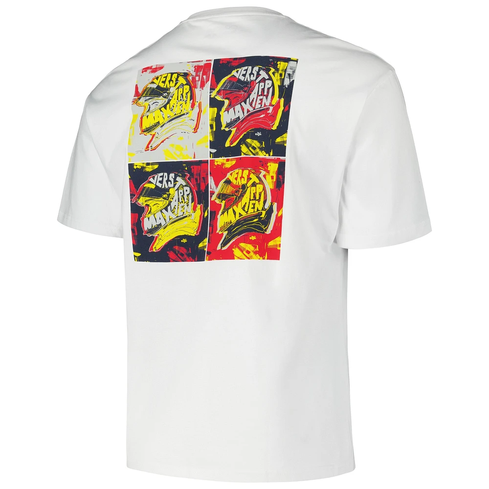 Unisex Max Verstappen White Red Bull Racing Pop Art Oversized T-Shirt