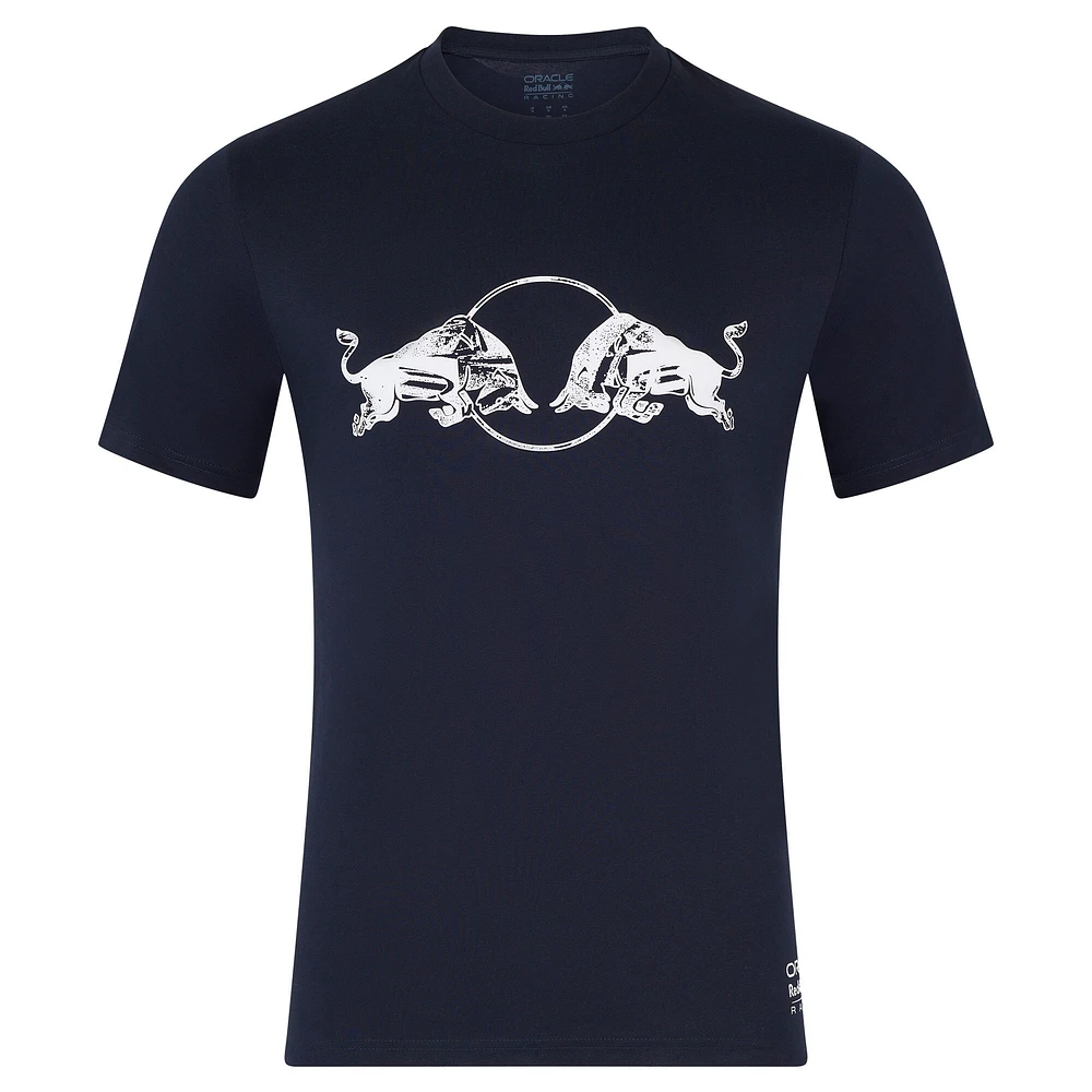 T-shirt unisexe Red Bull Racing bleu marine 2025 avec motif taureau