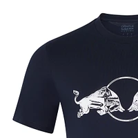 T-shirt unisexe Red Bull Racing bleu marine 2025 avec motif taureau