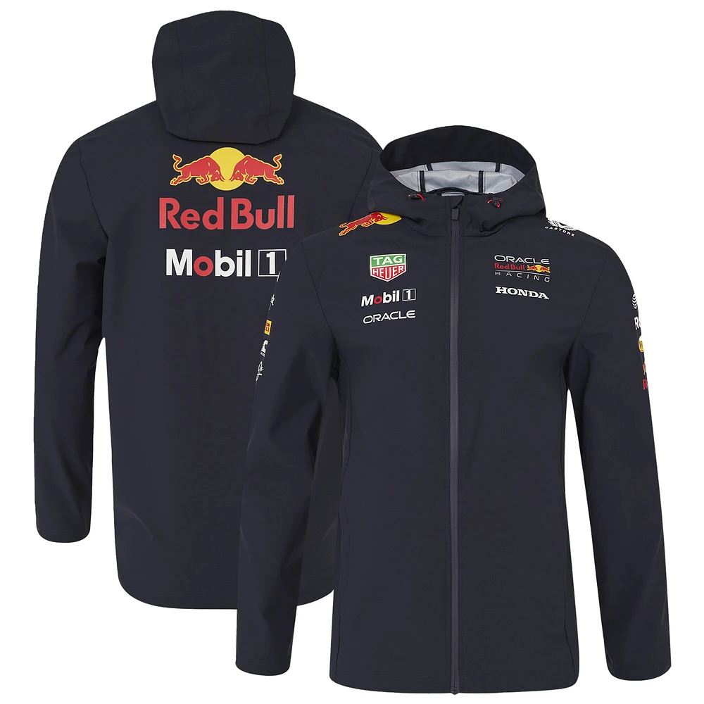 Veste à capuche unisexe Red Bull Racing bleu marine, résistante l'eau, entièrement zippée