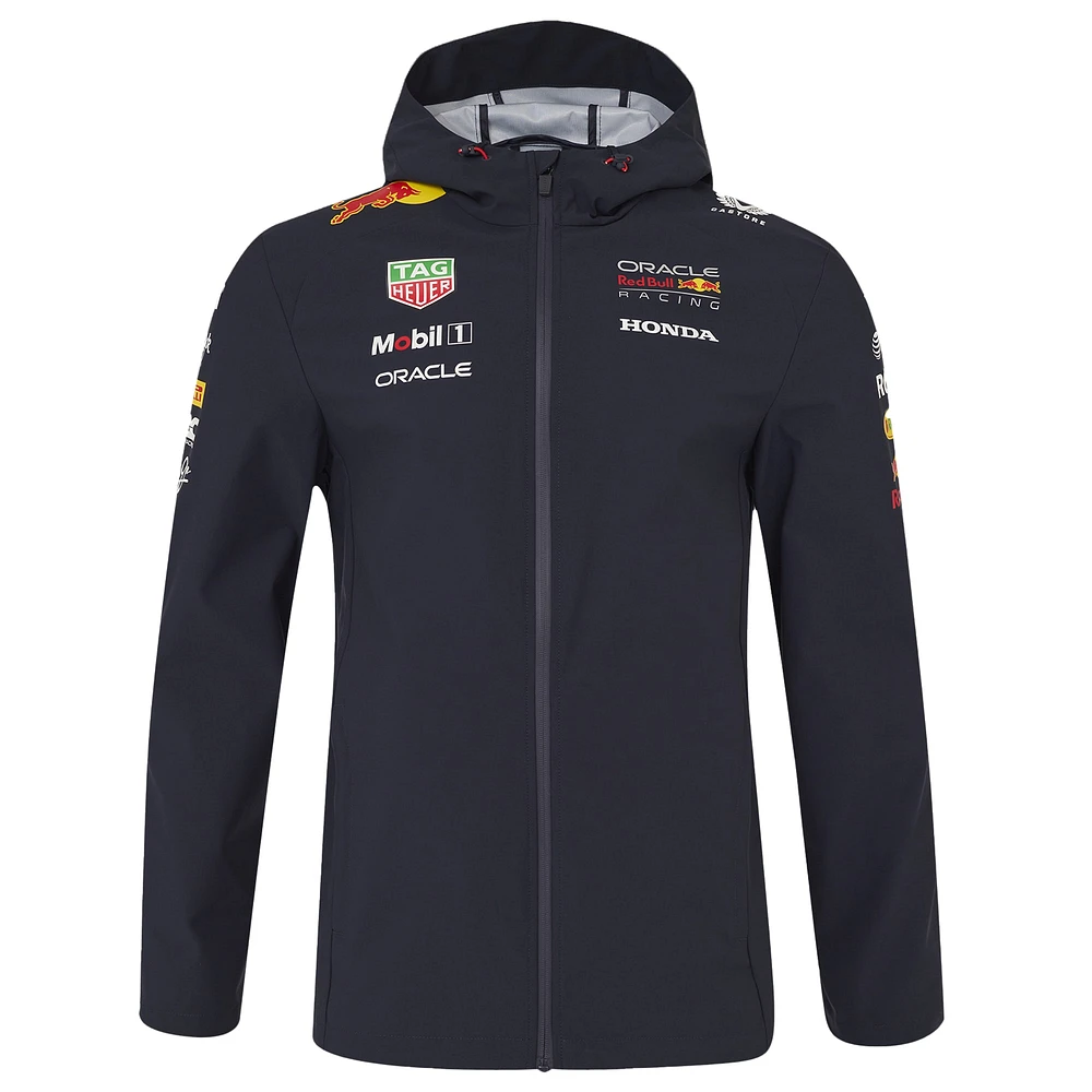 Veste à capuche unisexe Red Bull Racing bleu marine, résistante l'eau, entièrement zippée