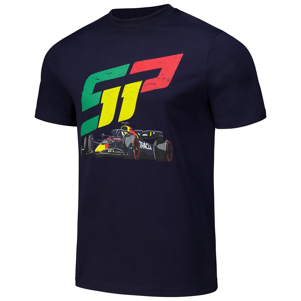 T-shirt unisexe Sergio Perez bleu marine Red Bull Racing Checo Race Car