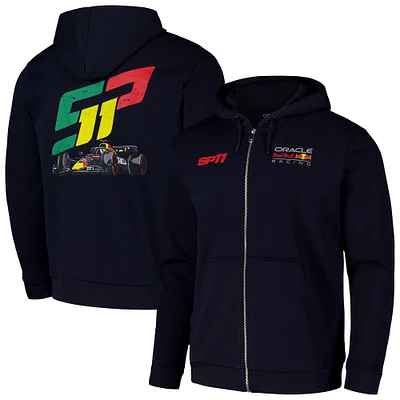 Unisex Sergio Perez Navy Red Bull Racing Checo Race Full-Zip Hoodie