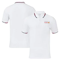 Polo unisexe blanc avec logo en couleur Red Bull Racing