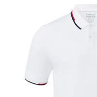 Polo unisexe blanc avec logo en couleur Red Bull Racing