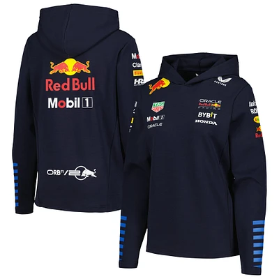 Women's Castore Navy Red Bull Racing 2024 Team Tri-Blend Pullover Hoodie