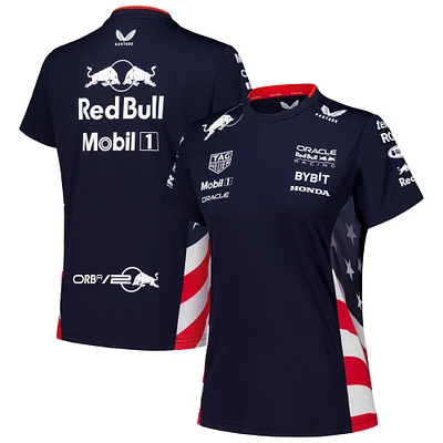 T-shirt pour femme Castore bleu marine Red Bull Racing America Race Team