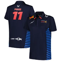 Women's Castore Sergio Perez Navy Red Bull Racing 2024 Team Polo