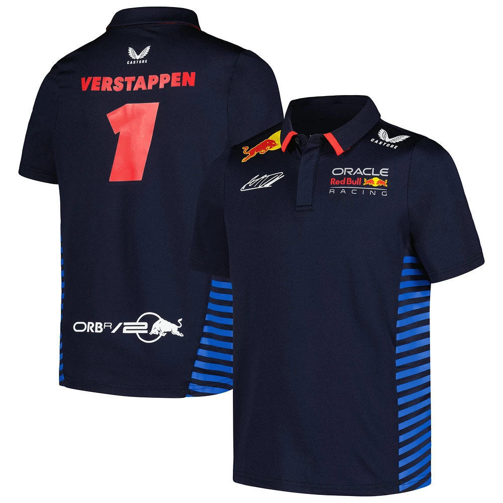 Youth Castore Max Verstappen Navy Red Bull Racing 2024 Team Polo