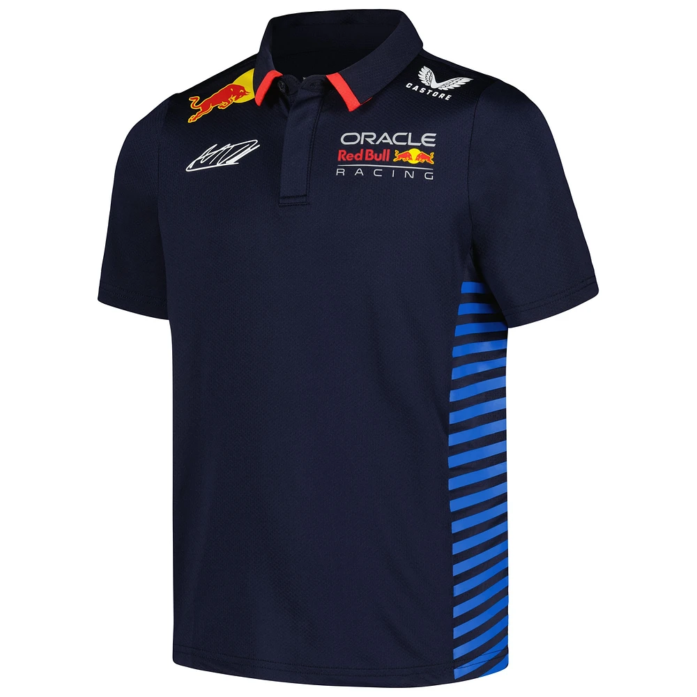 Youth Castore Max Verstappen Navy Red Bull Racing 2024 Team Polo