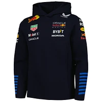 Youth Castore Navy Red Bull Racing 2024 Team Tri-Blend Pullover Hoodie