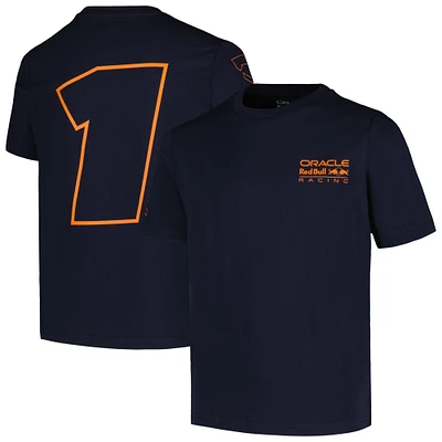 T-shirt de pilote junior Red Bull Racing Castore bleu marine pour jeune