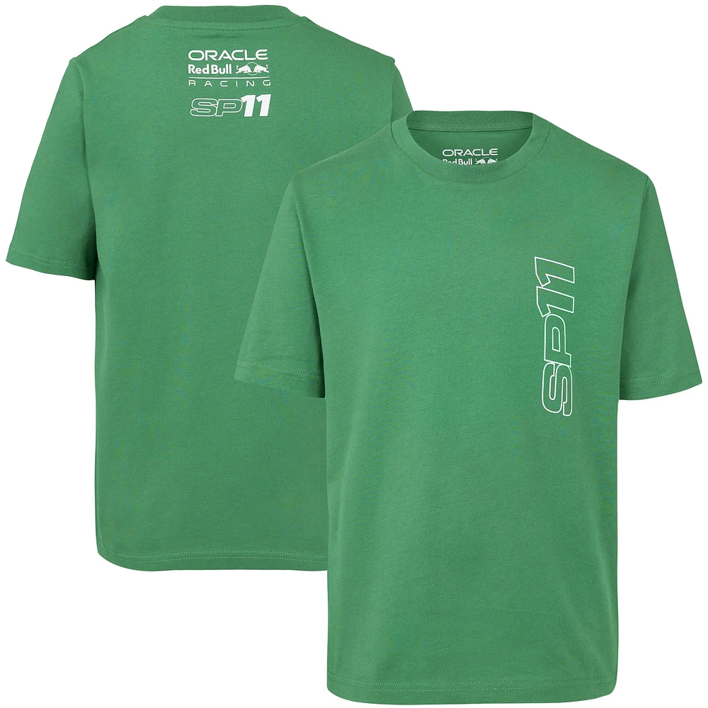 T-shirt pilote Red Bull Racing 2023 vert pour jeunes Castore Sergio Perez