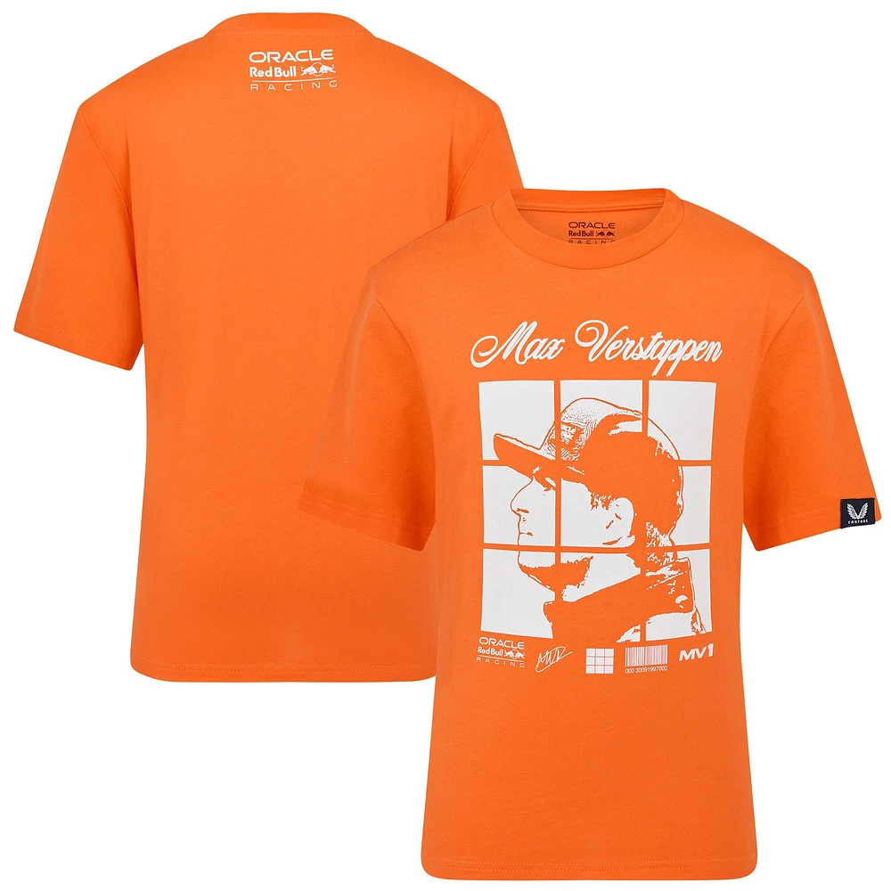 Youth Max Verstappen Orange Red Bull Racing Driver Puzzle T-Shirt