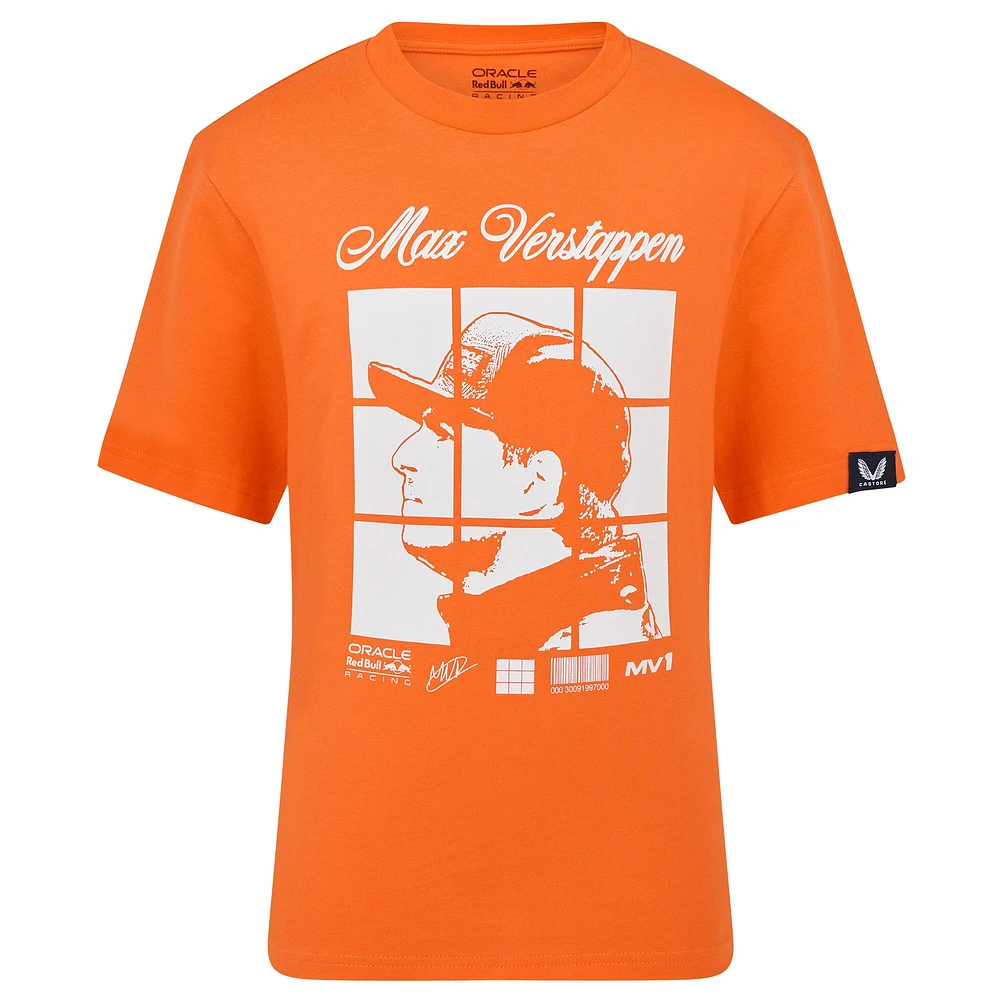 Youth Max Verstappen Orange Red Bull Racing Driver Puzzle T-Shirt