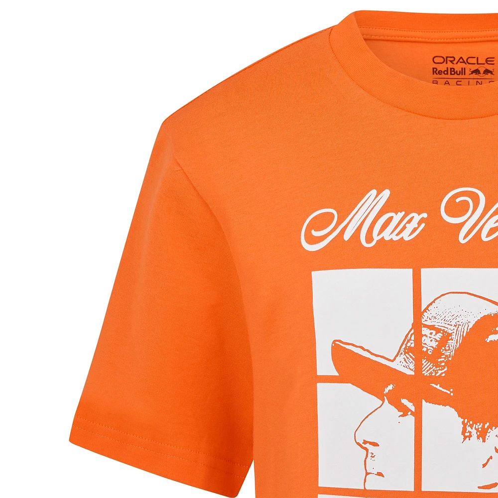 Youth Max Verstappen Orange Red Bull Racing Driver Puzzle T-Shirt