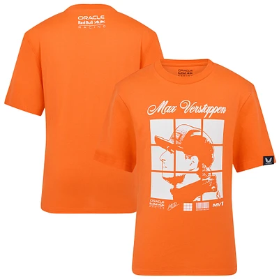 Youth Max Verstappen Orange Red Bull Racing Driver Puzzle T-Shirt