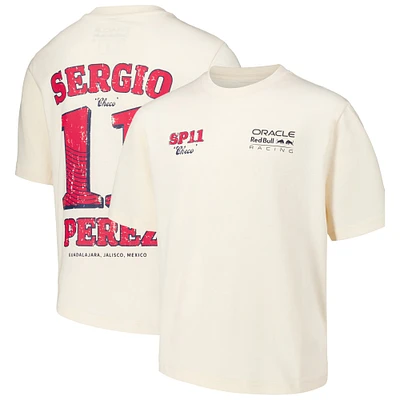 Youth Sergio Perez Cream Red Bull Racing Checo Vintage Oversized T-Shirt