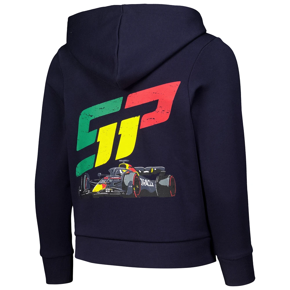 Youth Sergio Perez Navy Red Bull Racing Checo Race Full-Zip Hoodie