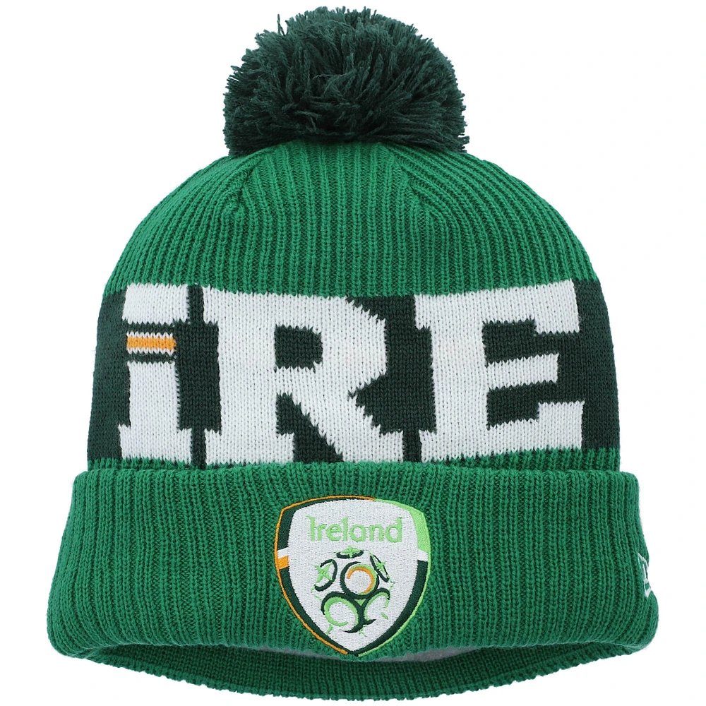 Men's New Era Green Ireland National Team Essential Bob Cuffed Knit Hat