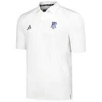 Polo adidas blanc Rhode Island Rams Classic AEROREADY pour hommes