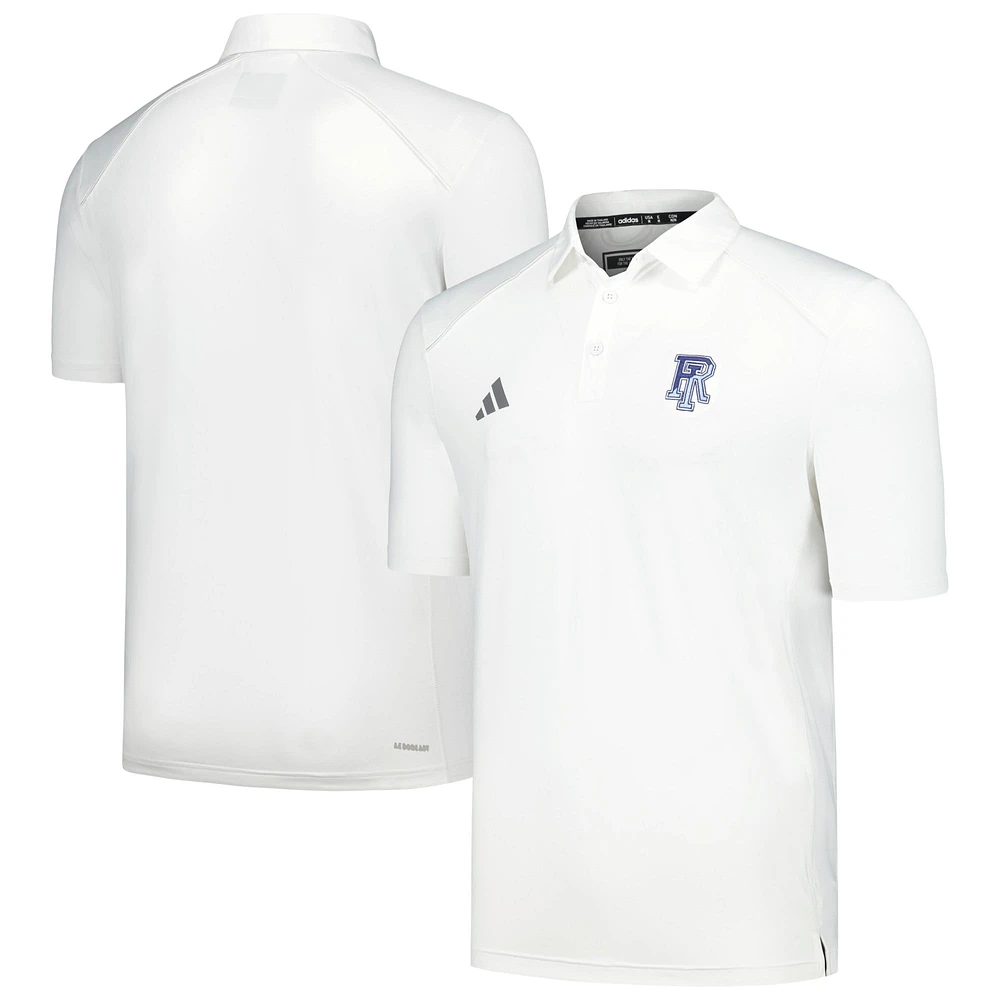 Polo adidas blanc Rhode Island Rams Classic AEROREADY pour hommes