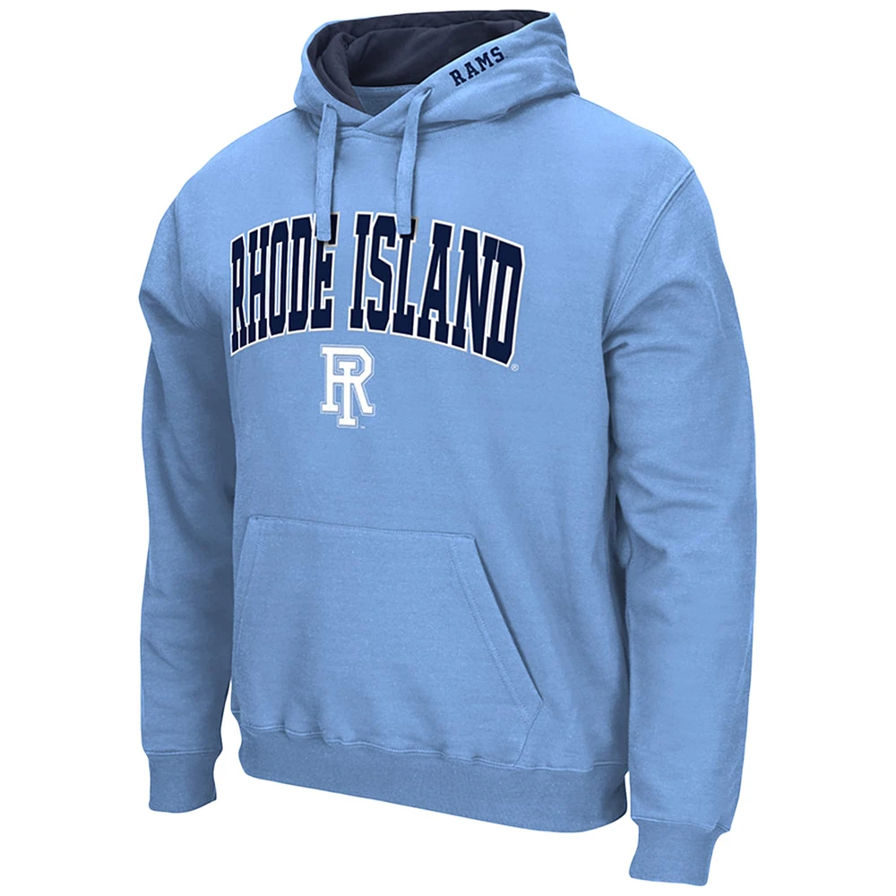 Men's Colosseum Light Blue Rhode Island Rams Arch & Logo 3.0 Pullover Hoodie