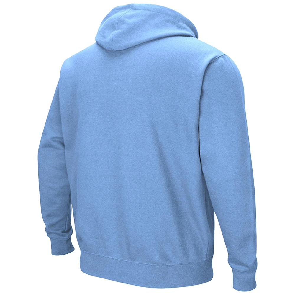 Men's Colosseum Light Blue Rhode Island Rams Arch & Logo 3.0 Pullover Hoodie