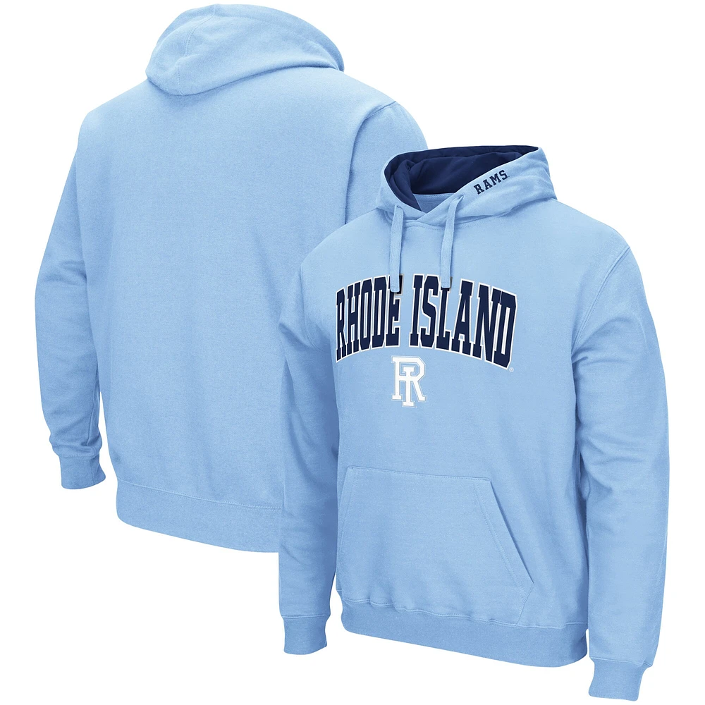 Men's Colosseum Light Blue Rhode Island Rams Arch and Logo Pullover Hoodie