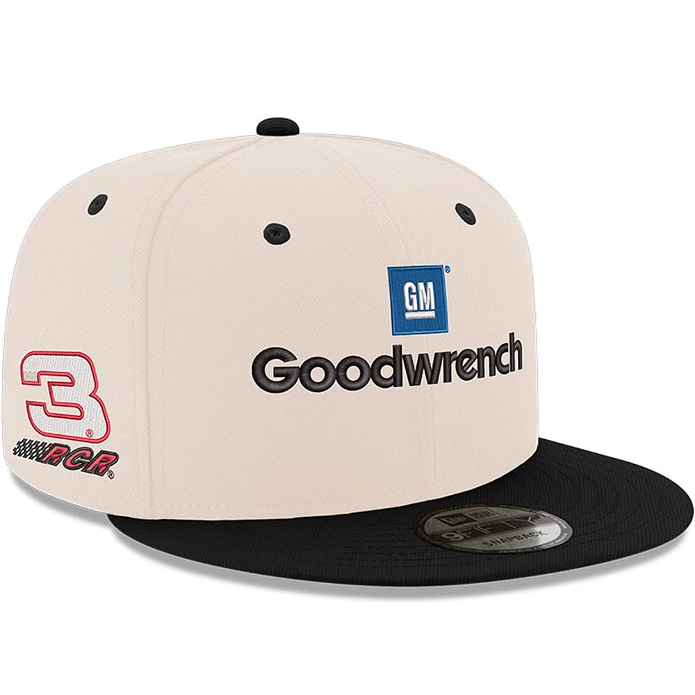 Casquette New Era crème/noir Richard Childress Racing GM Goodwrench 9FIFTY Snapback pour homme