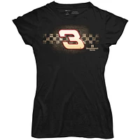 T-shirt noir Richard Childress Racing Goodwrench à drapeau damier pour femme