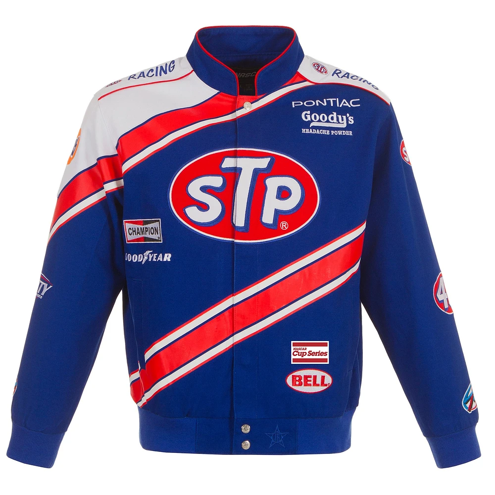 Men's JH Design Blue/White Richard Petty STP Full-Snap Twill Uniform Jacket