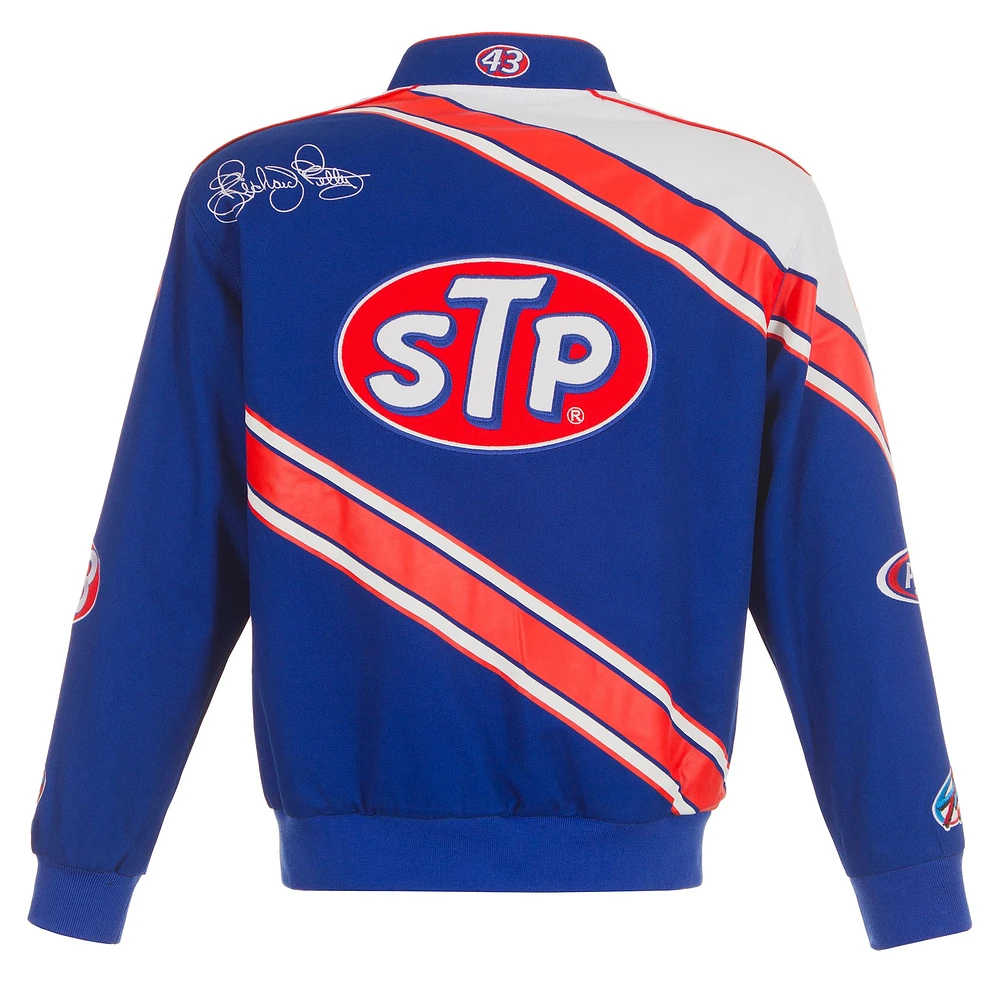 Men's JH Design Blue/White Richard Petty STP Full-Snap Twill Uniform Jacket