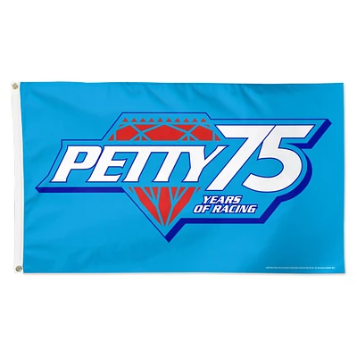 WinCraft Richard Petty 75e anniversaire 3' x 5' Drapeau de luxe unilatéral