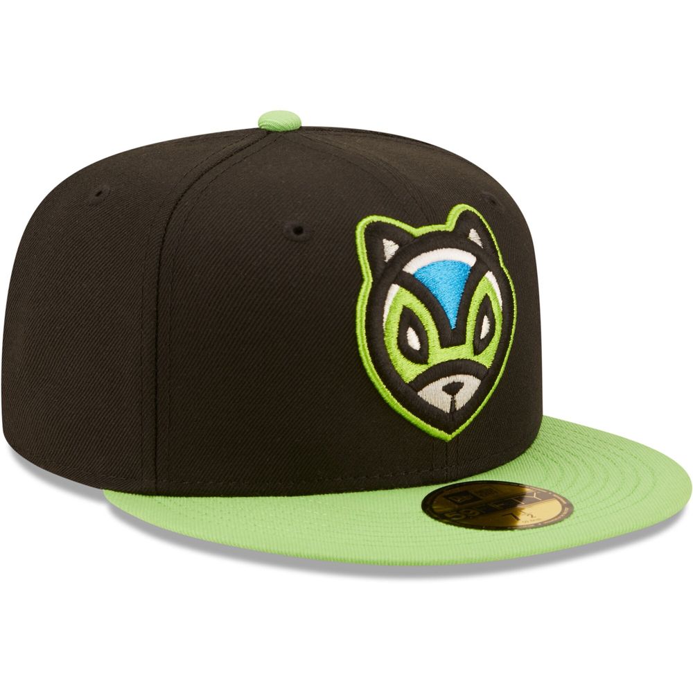 Men's New Era Black/Green Ardillas Voladoras De Richmond Copa La Diversion 59FIFTY Fitted Hat